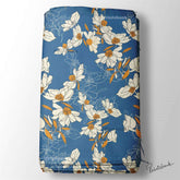 Blue Floral Digital Printed Fabric Manufacturer In Surat